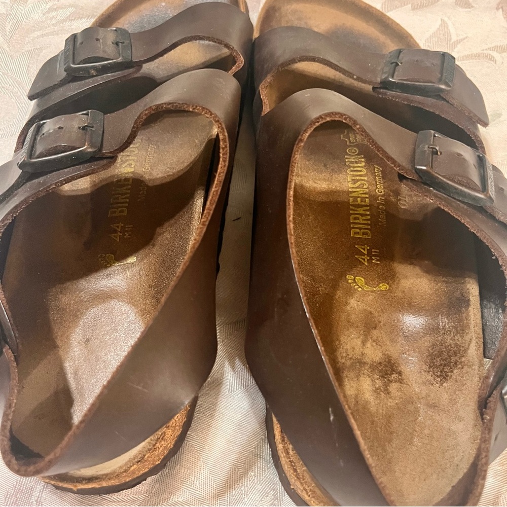 Birkenstock Milano Sandals Habana Brown Oiled Leather Adjustable Strap 44EU 12US - Picture 9 of 10